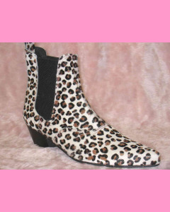 Leopard Chelsea Boots with Cuban Heel
