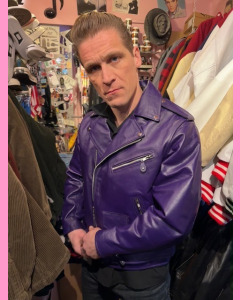 Purple Brando Leather Jacket