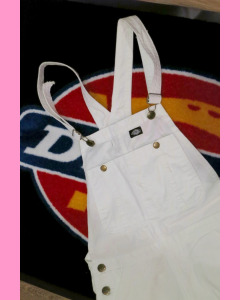 White Dickies Purdon Bib Overall