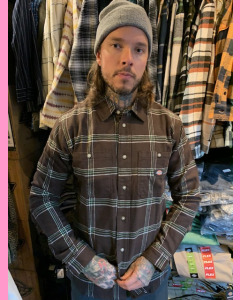 Dark Brown Dickies Warrenton Flannel Shirt