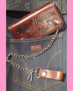 Lucky 13 Garage Built embossed 6 inch chain wallet