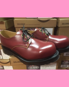 Cherry Red Solovair 3 eye Steel Toe Cap Southener Shoe