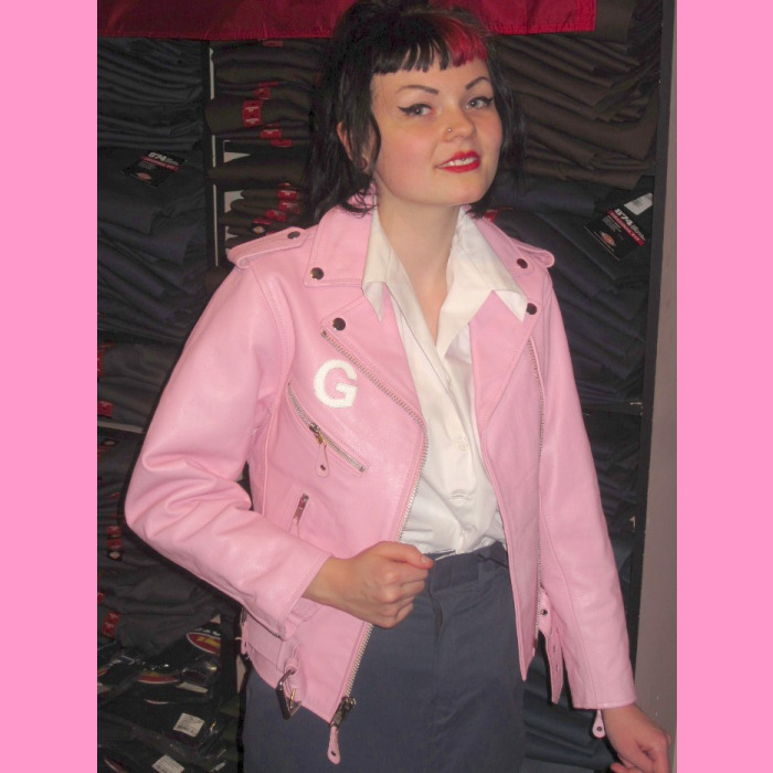 Bubblegum pink leather clearance jacket