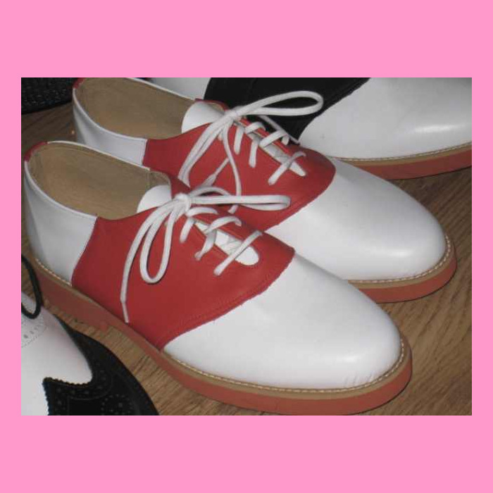 red saddle shoes