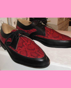 Black leather and red python  snake Buddy Shoes
