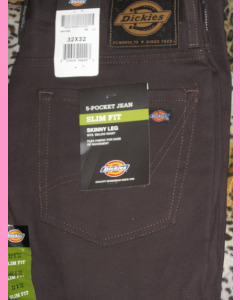Dark Brown Dickies Slim Skinny 810 Jeans